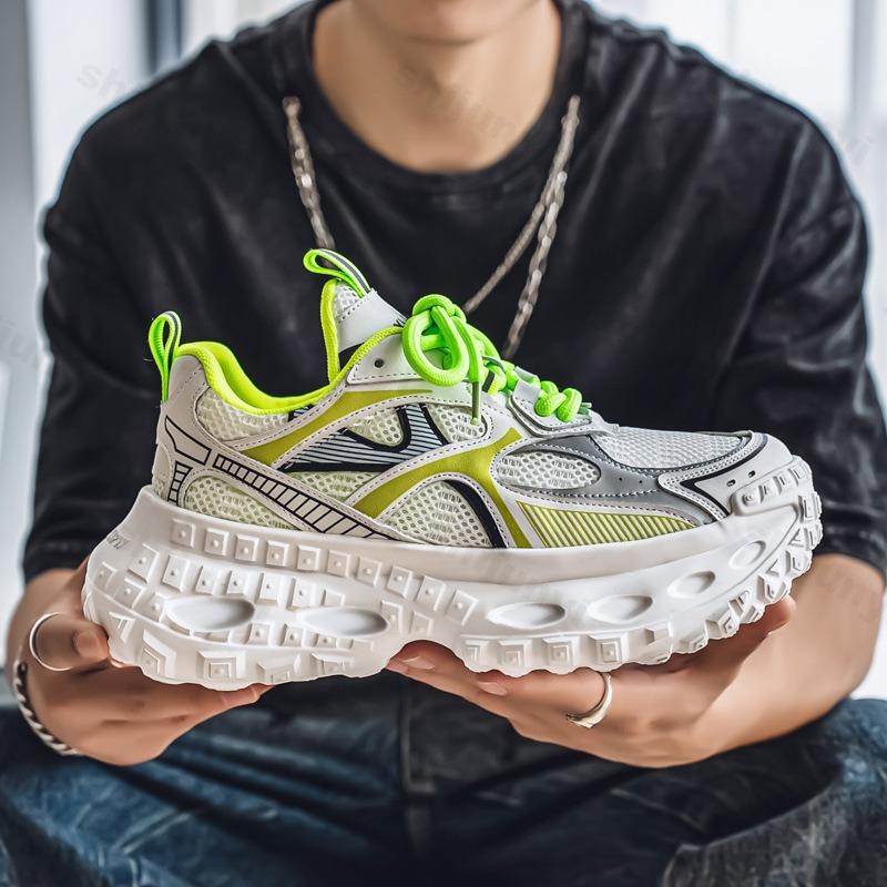 Fashion Men's Sports Casual Shoes 2025 New Style Summer Mesh Breathable Non slip Shoes Comfortable Versatile Thick Soled Chunky sneakers