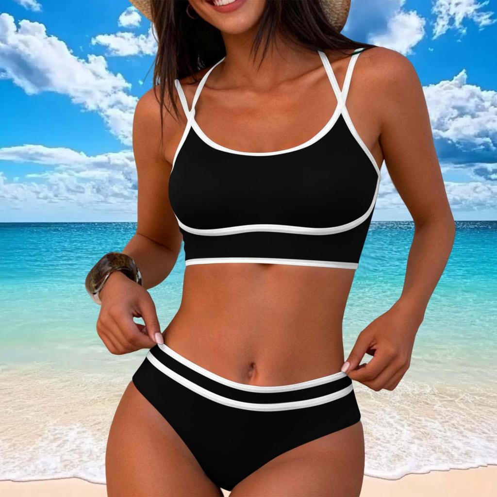 Bikini Split pentru Femei Două Piese Talie Înaltă Costume de Baie Sportive