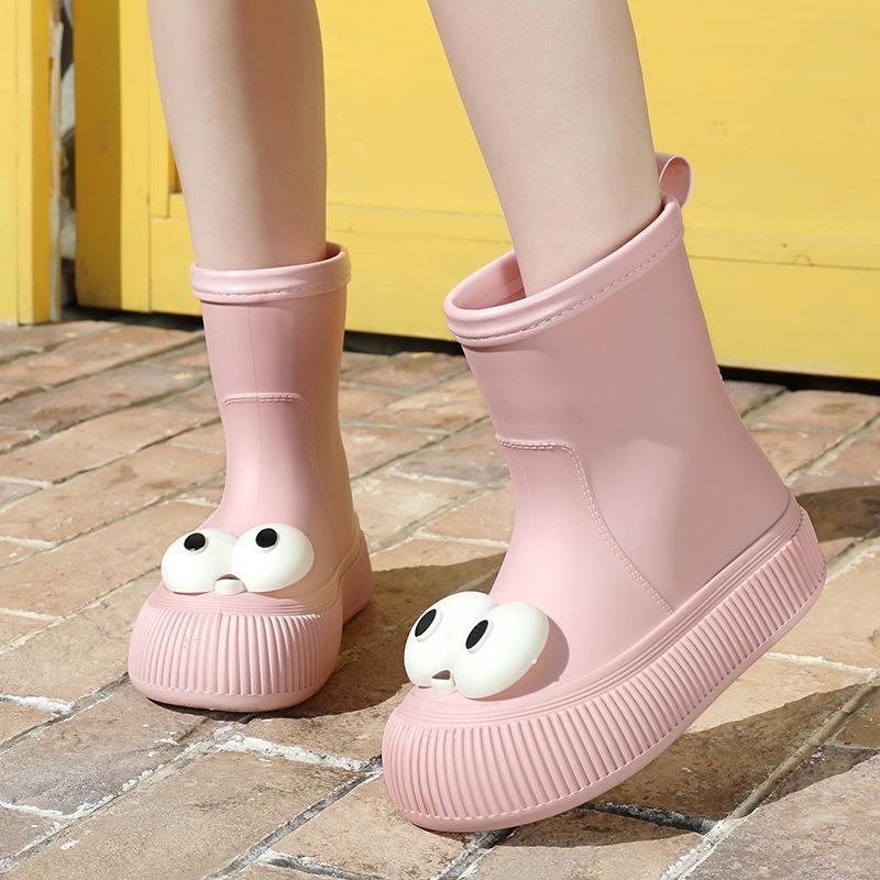 

Корейские милые мультяшные дождевые туфли женские новые водные туфли взрослые уличные ботинки студенческие резиновые сапоги теплые водные ботинки обувь 40-41