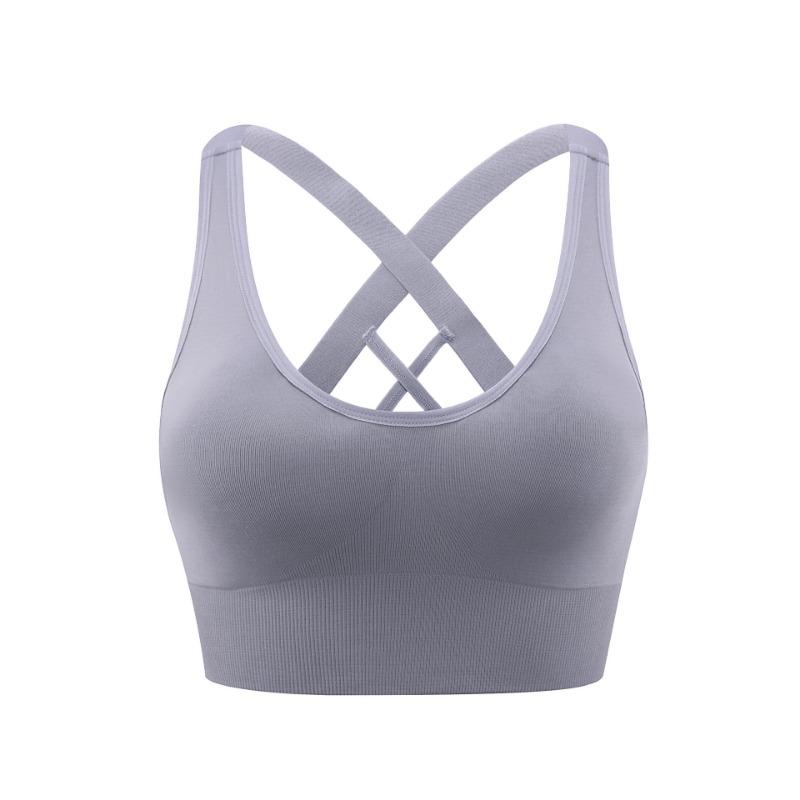 Women Cross Back Sports Bra Breathable Comfortable With Chest Pads For Gym Yoga Running Fitness