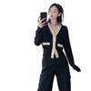 Women's Retro V-Neck Knit Cardigan Jacket for Spring and Autumn