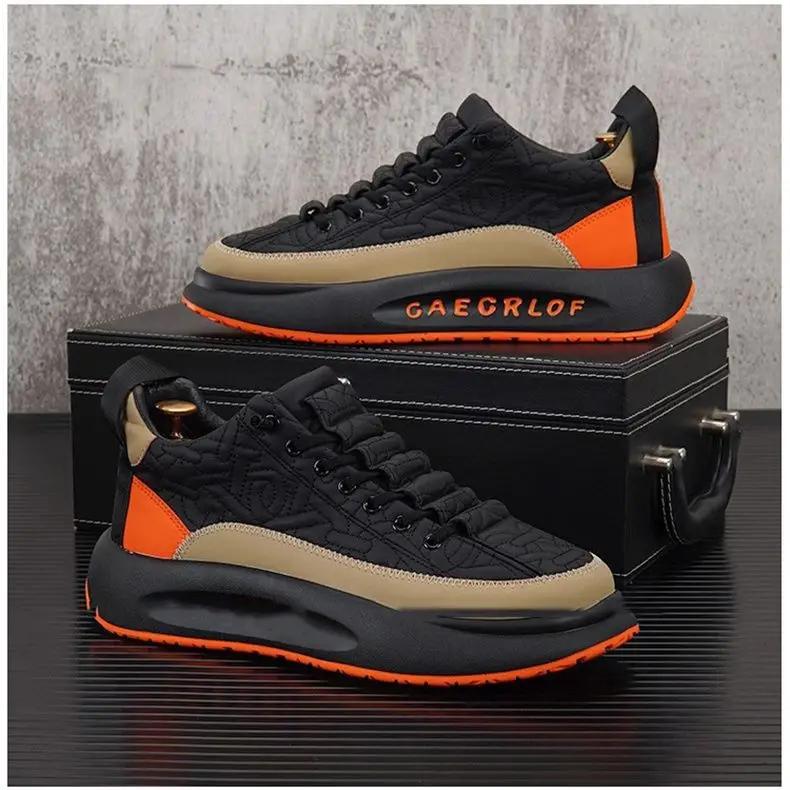 Men's Low Top Leather Sneakers - Fashionable Running & Casual Lace - Up Shoes