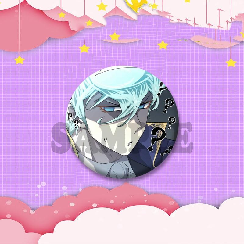 Korean BL Manhwa The Greatest Estate Designer Badges Cartoon Figure Button Brooch Round Lapel Pins Bag Hat Decor Friends Gifts