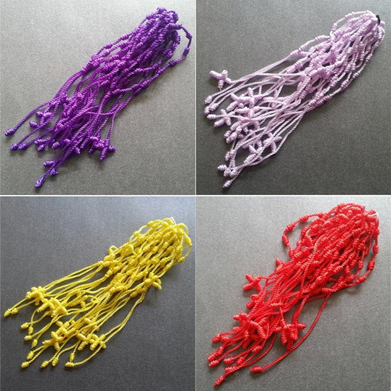 12 Pieces 7 Knot String Kabbalah Bracelet for Protection Adjustable Good Luck Tibet Bracelets Amulet Gift for Men & Wome