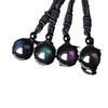 16mm Natural Obsidian & Tiger Eye Cross Necklace with Amethyst Pendant - Holiday Gift for Couples
