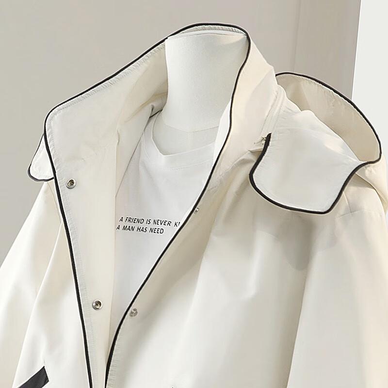 Sibaishe Women's Color Block Hooded Loose-Fit Jacket