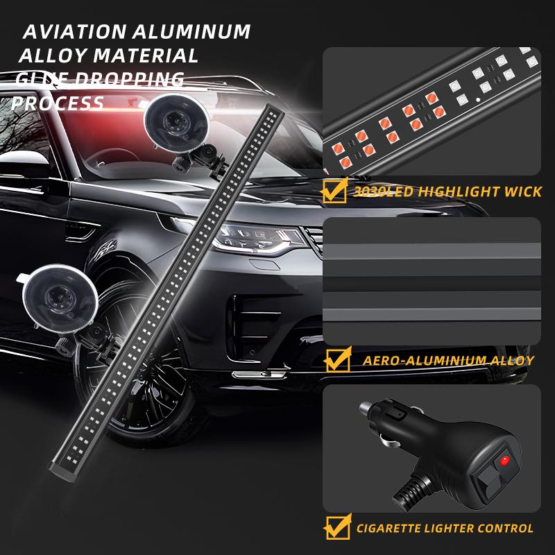 2PCS Car Strobe Lights 96LED Front Windshield Flash Emergency Lamp Bar for Car Suv Roof Top Strobe Warning Lights Assembly