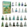 Sea Glass Christmas Tree Advent Calendar 2025 24 Days Holiday Countdown with Mini Sea Glass Ornaments Ocean-Themed Christmas Tree Decor