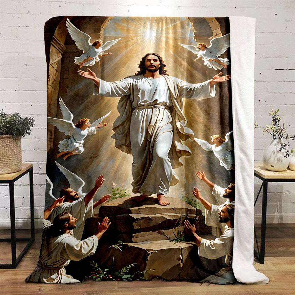 Jesus Angels Followers Blanket Printed Blanket for Living Room Bed Couch lunch break Soft Cozy Blanket for Friend's festival Gift