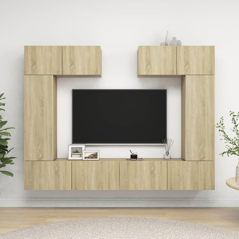 6-piece TV Stand Set Sonoma Oak Engineered Wood
