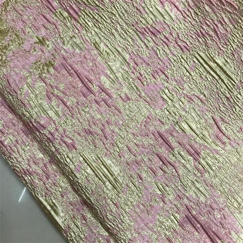 

Платье из шелкового жаккарда золотого цвета высшего качества: Европейский и американский стиль розовый