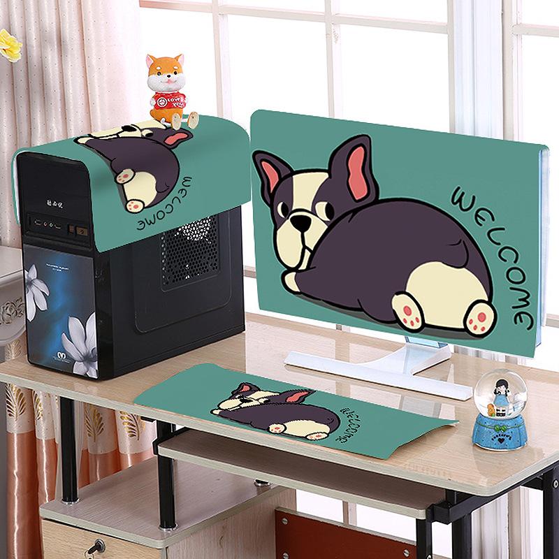 22 24 27 Inches Computer Dust Protection Cover Desktop Computer Cover Host Keyboard Display Gray Cover Cloth 22 inches