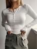 2024 Autumn/Winter Women's Ribbed Slim Knit Cardigan with Buttons - European and American Style.