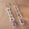 Amethyst Gemstone 925 Sterling Silver Jewelry Handmade Earrings 3.33" For Women EE-133-6