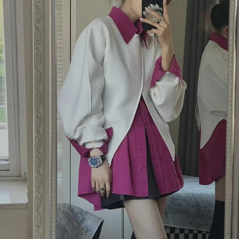 2023 High-End French Design Niche Women's Long-Sleeve Two-Piece Tops for Early Autumn