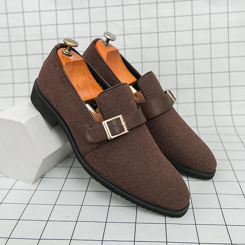 

Размер 38-48 классические мужские лоферы мужские повседневные элегантные модные туфли из кожи с пряжкой мужские деловые офисные туфли 48 коричневый