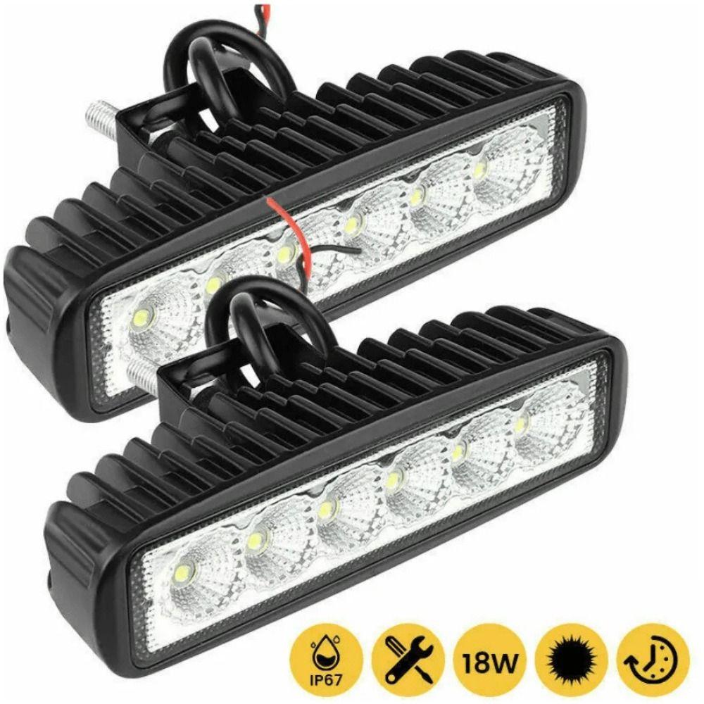 18W Power LED Daytime Running Lights 6000K White Aluminum Alloy Spotlights Super Bright High Bright Driving Lights SUV Truck