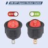 Round Rocker Switch Red Light Illuminated On Off 3 Pin 2 Position Mini Rocker Switch 125V 10A 250V 6A KCD1 Small Circle Toggle Switches For RV Car