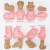 8Pcs/Set Cat Cookie Cutters Plastic 3D Cartoon Pressable Biscuit Mold Cookie Stamp Kitchen Baking Pastry Bakeware Tool