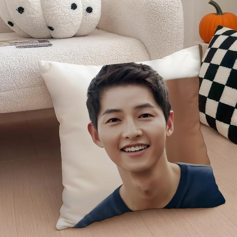 Handsome Talented Korean Actor SSong Joongki Cushion Cover Throw Pillow Cover Hidden Button Durable Polyester Chair Cushion