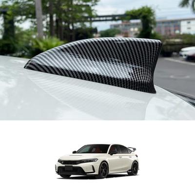 Für Civic Type R FL5: Haifischflossen-Antenne, Dekorabdeckung, Auto-Aufkleber, ABS-Material, Einfache Montage, Starker Klebstoff, FL5 Zubehör (Kohlefaser)