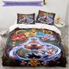 Set cuvertură de pilota 3 buc (1 * Husă de pilota + 2 * Față de pernă, Fără Miez), Set de așternut moale cu imprimeu Dragon Ball pentru toate anotimpurile, Cadou pentru decorarea dormitorului de acasă