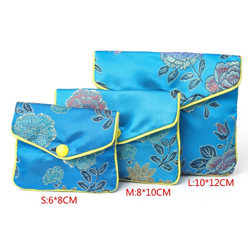 

Ожерелье Китайская застежка Цветочная парча Ручная работа Кошелек с пряжкой Сумка для украшений Сумки Хранение украшений M синий