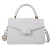 Elegant Pu Leather Small Square Bag Lock Clasp Trendy Handheld Tote For Women 2023
