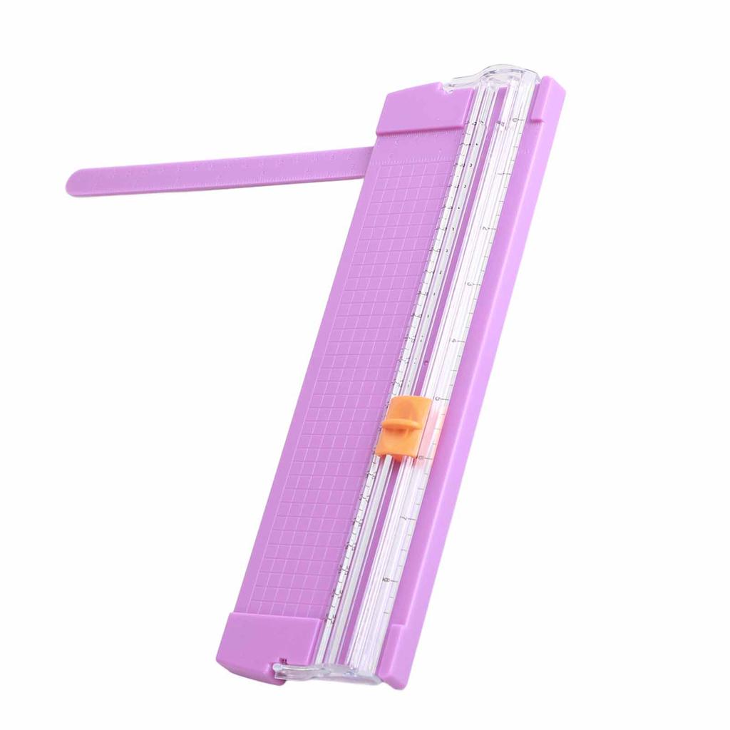 Paper Cutter Small Mini Folding Clear Scale Burrs Free Carbon Steel Cutting Scrapbook Paper Trimmer Purple