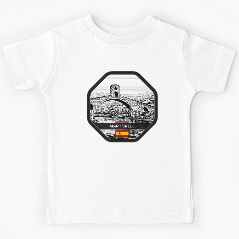 Martorell Spain Linocut Style  Kids T-Shirt 100