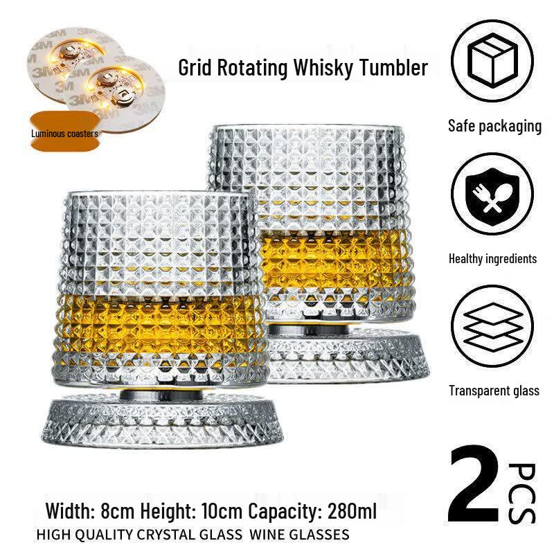 Qi Wei Rotating Crystal Whiskey Glass