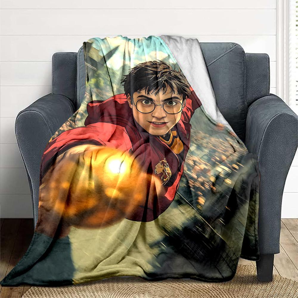 1pc Harry Potter Flannel Blanket, Soft Skin Friendly with Digital Printing, Various Sizes Available for Family, Friends, Birthday