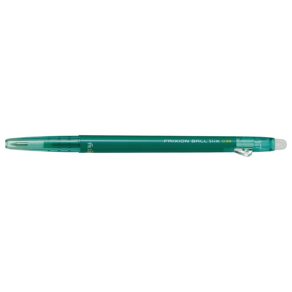 Pilot FriXion Ballpoint Slim Erasable Ballpoint 10 LFBS180UF10G 0.38 Pen, Green, Pens,