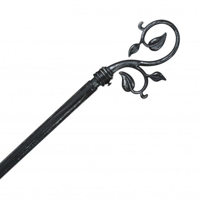 Tringle métal 120 à 210 cm avec enbouts déco Atmosphera - Arabesque Noir