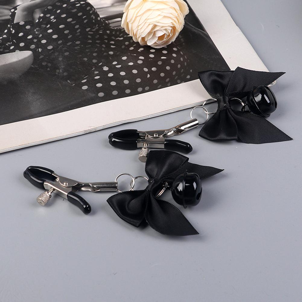 4 Color Adjustable Sexy Bow Nipple Clamps with Bells Adult BDSM Fetish Toy for Couples Intimate Play
