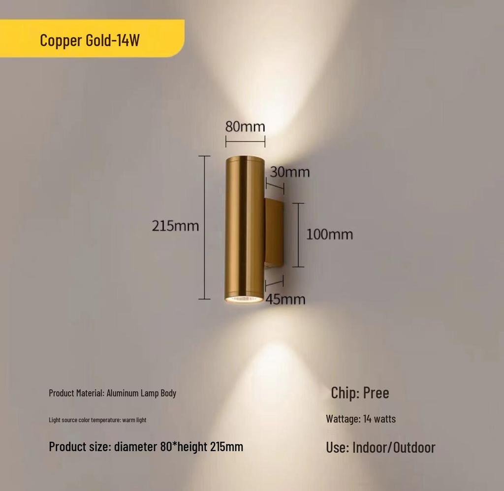 Outdoor Dual-Head Wall Light for Courtyard, Corridor, Patio, Gate, and Villa Exteriors
