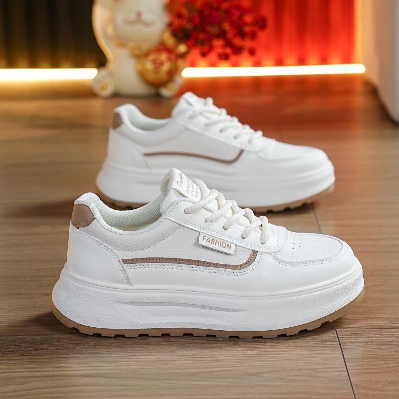 

Весна 2025 г., белые женские спортивные туфли на толстой подошве в корейском стиле 36