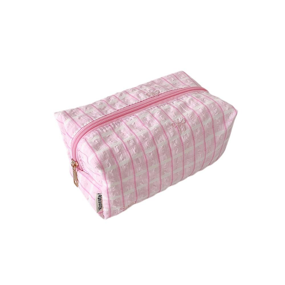 Large Capacity Bow Cosmetic Bag Korean Style Cloth Portable Beauty Case  Vacation Travel