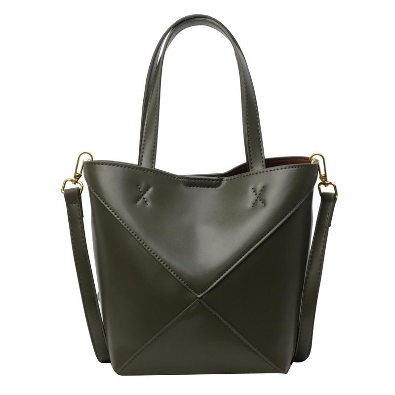 Handbag Bag Women's New Folding Bucket Bag Niche Trend Versatile Soft Leather Messenger Bag Women