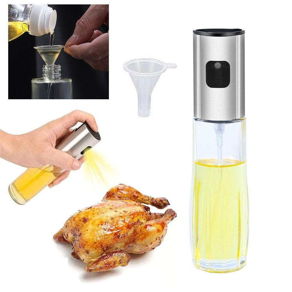 Stainless Steel Glass Oil Sprayer Fine Spray Kitchen Spray Container Kitchen Gadgets