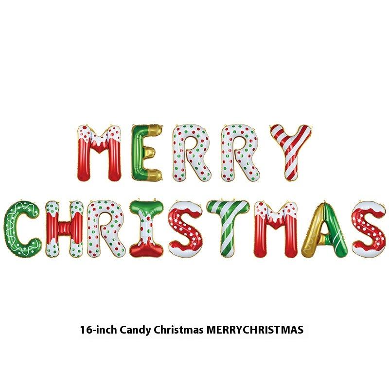 

1Pc Merry Christmas Balloon Banner For Christmas Party Decorations 16Inch Aluminum Foil Balloon Banner Happy Year Decoration