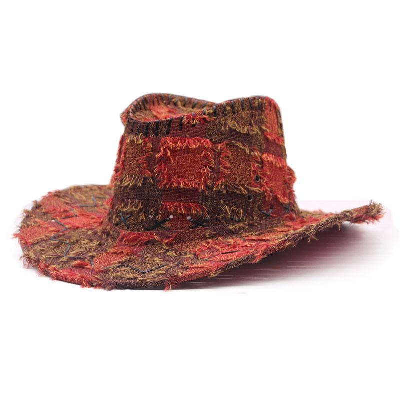Western Cowboyhut Unisex Vintage Gewaschen Applikation Sonnenschutz Outdoor Reiterkappe TikTok Trendiger Straßenstil