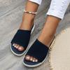 Flat Bottom Slippers Women Summer Round Head Mesh One Word Outer Wear Breathable Casual Sandal Slippers