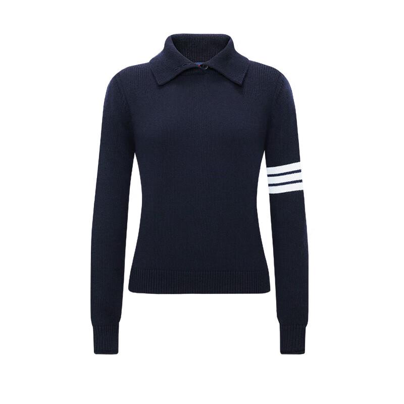 Navigare Women's Long-Sleeve Turn-Down Collar Knit Sweater