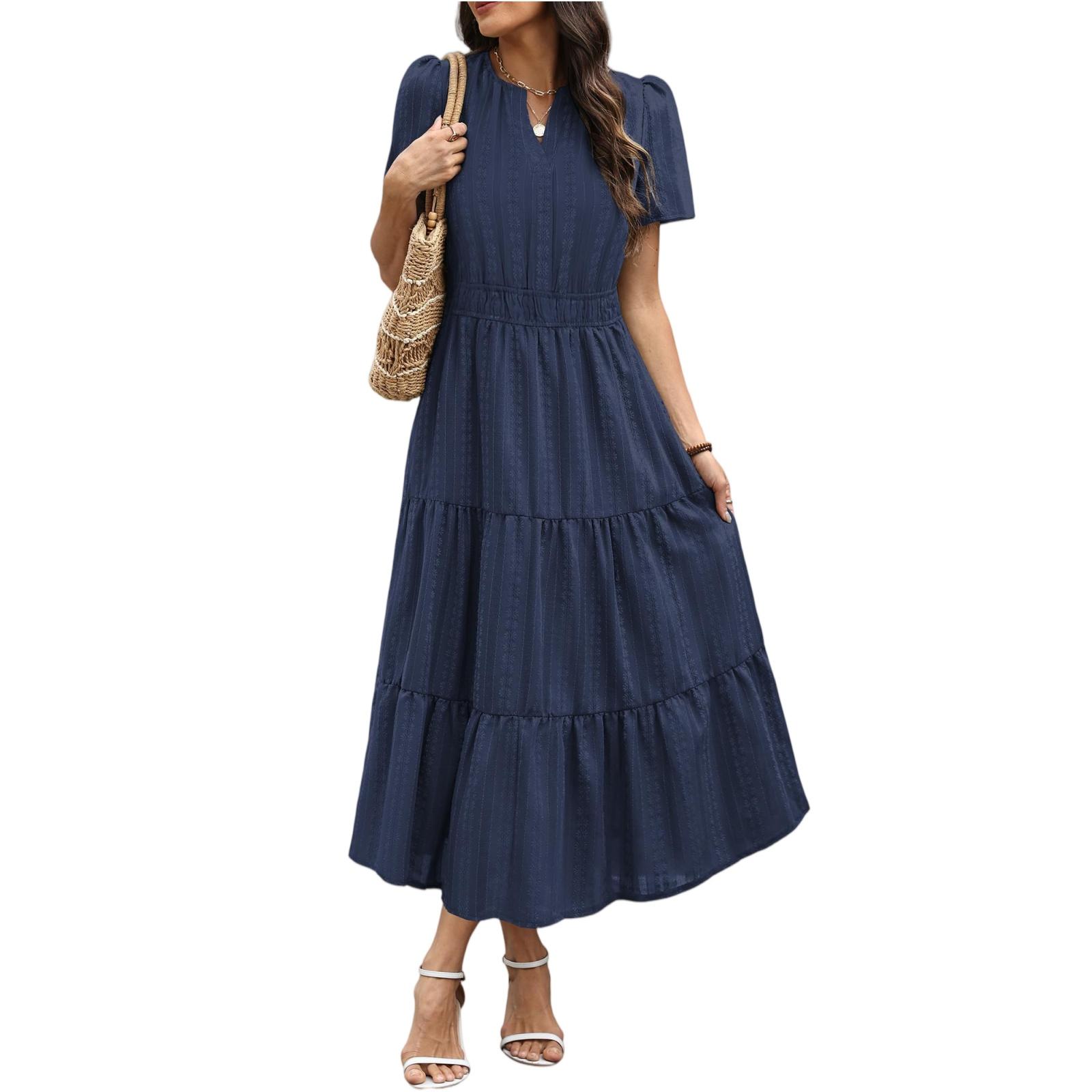 

Women s Fashionable Casual -color Dress M