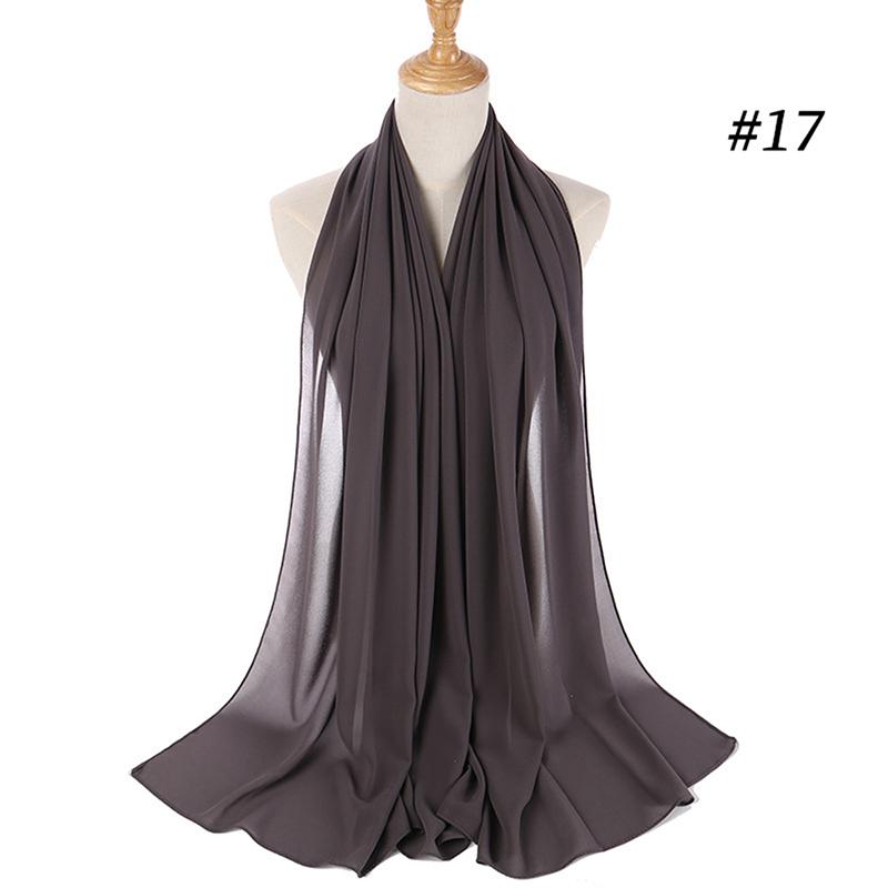 Muslim Chiffon Hijab Women Bubble Chiffon Scarf For Women Ladies Veil Muslim Islam Solid Color Malaysia Musulman Wrap Scarves