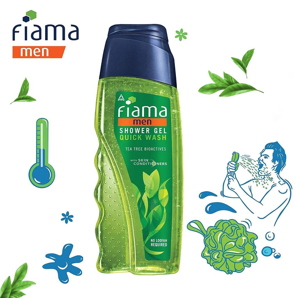 Fiama Men Shower Gel Quick Wash, Body Wash with Skin Conditioners for Moisturised Skin, 250 Ml