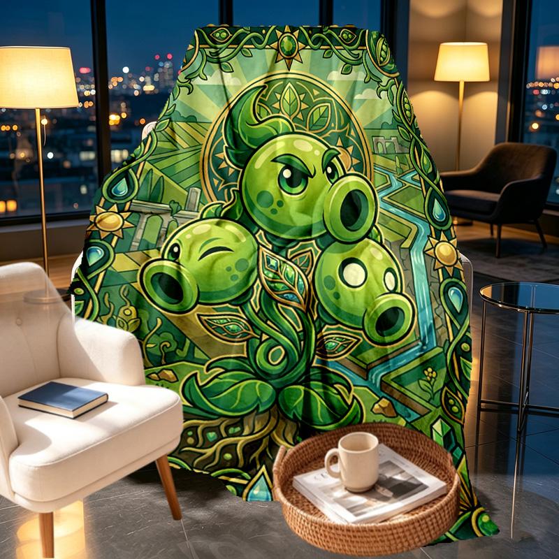 Plants VS Zombies Print Blanket - Soft & Comfortable, for Bedroom, Travel, Sofa, Home Decoration - Birthday Christmas Gift for Friend