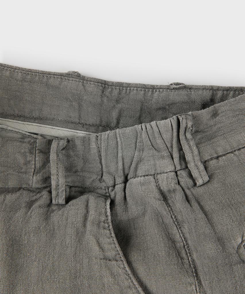 PANICALE Grey Unisex Linen Bermuda Shorts