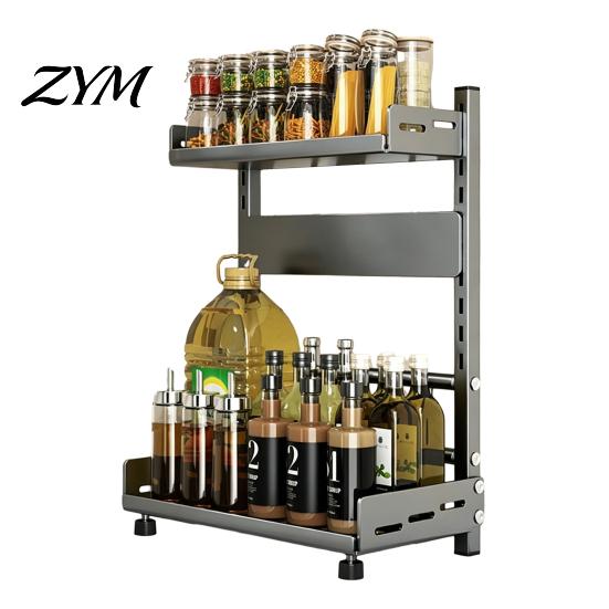 Spice Storage Rack Carbon Steel Kitchen Rack, 2/3 Tier Countertop Condiment Multi Layer Organizer, Multi-Layer Seasoning Bottle Holder with XS